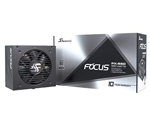 4711173877813 - SEASONIC FOCUS PX-550, 550W 80+ PLATINUM FULL-MODULAR, FAN CONTROL IN FANLESS, SILENT, AND COOLING MODE, 10 YEAR WARRANTY, PERFECT POWER SUPPLY FOR GAMING AND VARIOUS APPLICATION, SSR-550PX.