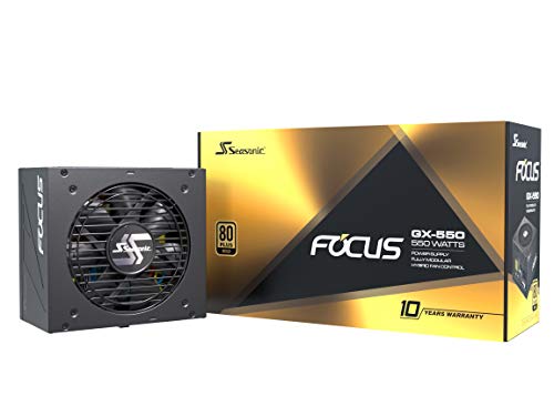 4711173877868 - SEASONIC FOCUS GX-550, 550W 80+ GOLD, FULL-MODULAR, FAN CONTROL IN FANLESS, SILENT, AND COOLING MODE, 10 YEAR WARRANTY, PERFECT POWER SUPPLY FOR GAMING AND VARIOUS APPLICATION, SSR-550FX.