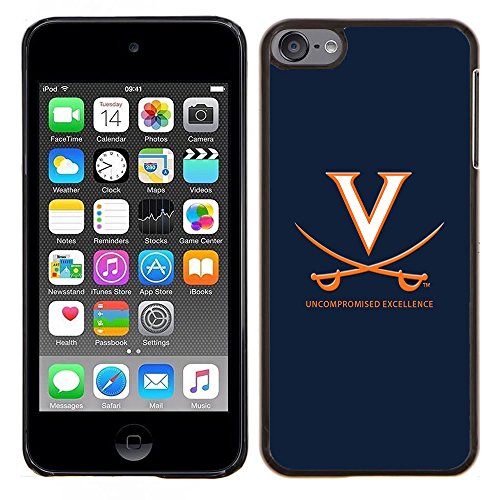 4711602904073 - IPOD TOUCH 6 CASE,IPOD TOUCH 5 CASE UVA VIRGINIA CAVALIERS 4 DROP PROTECTION NEVER FADE ANTI SLIP SCRATCHPROOF BLACK HARD PLASTIC CASE