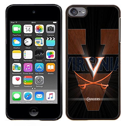 4711602904080 - IPOD TOUCH 6 CASE,IPOD TOUCH 5 CASE UVA VIRGINIA CAVALIERS 9 DROP PROTECTION NEVER FADE ANTI SLIP SCRATCHPROOF BLACK HARD PLASTIC CASE