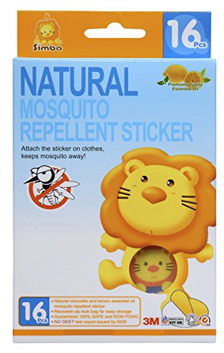 4713371399821 - SIMBA NATURAL MOSQUITO REPELLENT STICKER (16PCS) WITH CITRONELLA AND LEMON EXTRACT/ NO DEET, EXTRA SAFE! (1 PC)