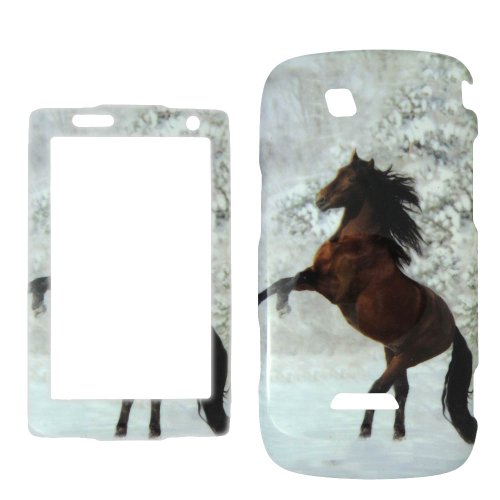 4714004614267 - SAMSUNG SIDEKICK 4G T839 T-MOBILE - BEAUTIFUL HORSE SNOW AND TREE HARD CASE, COVER, SNAP ON, FACEPLATE