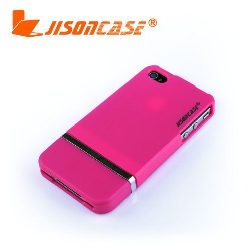 4714121318574 - JISON - APPLE IPHONE 4 SNAP ON RUBBER HOT PINK PLASTIC CASE, SNAPON, PROTECTOR, COVER
