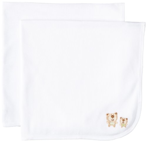 0047213714447 - GERBER UNISEX BABY 2 PACK RECEIVING BLANKET, WHITE, ONE SIZE