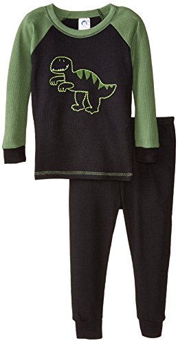 0047213860014 - GERBER BABY BOYS' DINO EMBROIDERED 2 PIECE THERMAL PAJAMAS, DINO EMBROIDERY, 24 MONTHS