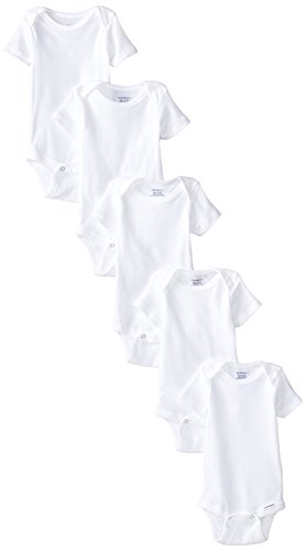0047213868553 - GERBER UNISEX-BABY INFANT ONESIES, WHITE, 12 MONTHS (PACK OF 5)