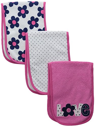 0047213869598 - GERBER BABY-GIRLS TERRY BURP CLOTHS, FLOWERS, ONE SIZE (PACK OF 3)