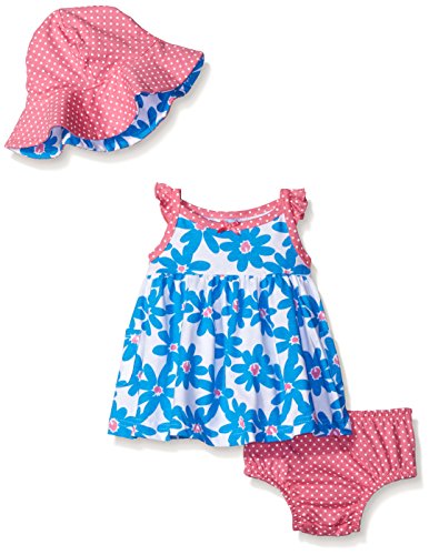 0047213906293 - GERBER BABY THREE-PIECE SUNDRESS, DIAPER COVER AND HAT SET, DAISY, 0-3 MONTHS