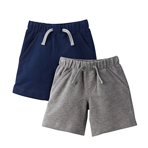 0047213963487 - GERBER GRADUATES BABY TODDLER BOYS' 2 PACK FRENCH TERRY SHORT, NAVY/GRAY, 3T