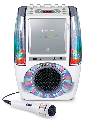 0047237006078 - SINGING MACHINE SML605W AGUA DANCING WATER FOUNTAIN KARAOKE SYSTEM WITH LED DISCO LIGHTS & MICROPHONE, WHITE