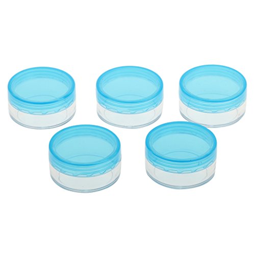 0047393170699 - 5PCS 10G COSMETIC EMPTY JARS POTS EYESHADOW CREAM POWDER NAIL GLITTERS CONTAINER - 7 COLOR AVAILABLE - BLUE