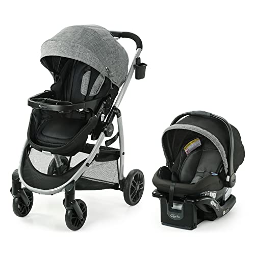 0047406184835 - GRACO MODES PRAMETTE TRAVEL SYSTEM, INCLUDES BABY STROLLER WITH TRUE PRAM MODE, REVERSIBLE SEAT, ONE HAND FOLD, EXTRA STORAGE, CHILD TRAY AND SNUGRIDE 35 INFANT CAR SEAT, ELLINGTON