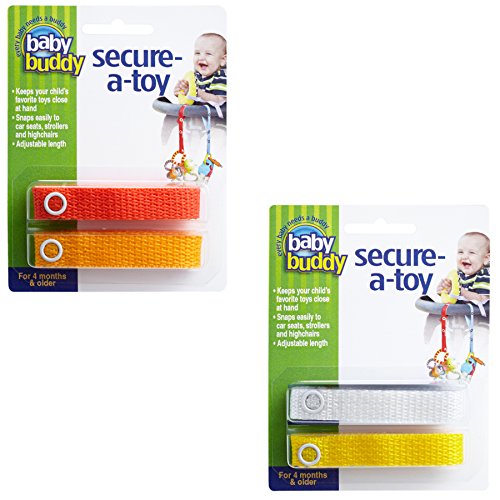 0047414041519 - BABY BUDDY 4 COUNT SECURE-A-TOY TOY STRAPS, ORANGE/GOLD/YELLOW/WHITE