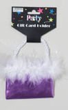 0047415284892 - GIFT CARD HOLDER W/MARABOU WHITE FEATHER PURPLE