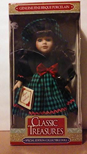 0047475045211 - CLASSIC TREASURES FINE BISQUE PORCELAIN DARK HAIR COLLECTIBLE DOLL