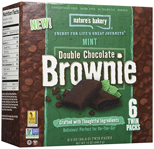 0047495752038 - NATURE'S BAKERY DOUBLE CHOCOLATE BROWNIE, MINT, 6 COUNT