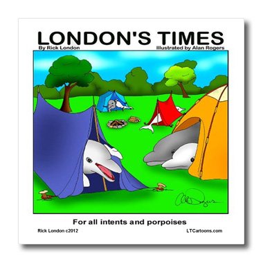 0475047937020 - LONDONS TIMES OFFBEAT CARTOONS - ANIMALS - FOR ALL INTENTS AND PORPOISES - 6X6 IRON ON HEAT TRANSFER FOR WHITE MATERIAL (HT_47937_2)