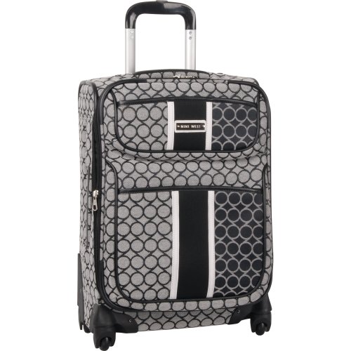 0047505800711 - NINEWEST LUGGAGE SIGN ME UP 20 INCH EXPANDABLE SPINNER, BLACK/IVORY, ONE SIZE