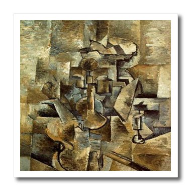 0475061847015 - FLORENE CUBISM ART - PICASSO PAINTING VIOLIN N CANDLESTICK - 8X8 IRON ON HEAT TRANSFER FOR WHITE MATERIAL (HT_61847_1)
