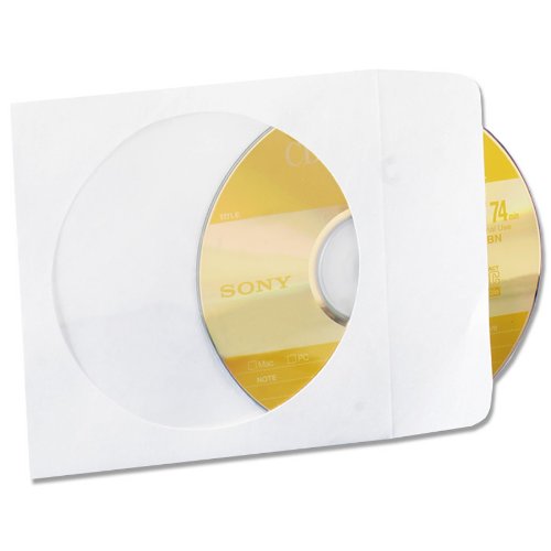 0047514170508 - QUALITY PARK R7050 TYVEK CD/DVD WINDOW SLEEVES, BOX OF 100 (WHITE)