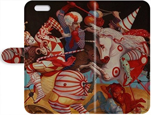 4761320476291 - 2066296PK289234591I6 UNIQUE DESIGN PAINTINGS SURREALISM PEOPLE HORSES ARTWORK CIRCUS TRADITIONAL ART ADRIAN BORDA IPHONE 6/IPHONE 6S LEATHER CASE WALLACE LEATHER CASE'S SHOP