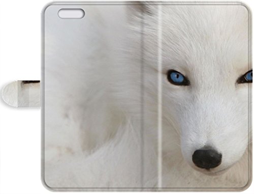 4761320477984 - WALLACE LEATHER CASE'S SHOP 2368393PK385871191I5C 2015 PROTECTIVE LEATHER LEATHER CASE WITH FASHION DESIGN FOR IPHONE 5C (PURE WHITE FOX ANIMALS BEUTY CUT EYES BLUE FOX NICE OTHER SWEET)