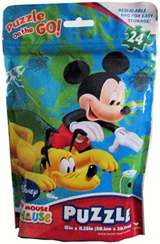 0047754366617 - DISNEY'S MICKEY MOUSE CLUBHOUSE 2 PUZZLE ON THE GO-24 PIECE 15 X 11.25 -NEW