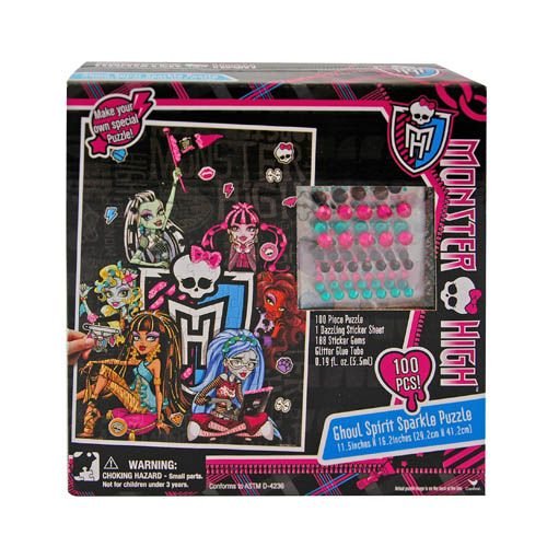 0047754502176 - MONSTER HIGH SPARKLE AND SHINE 100 PC PUZZLE