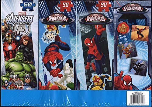 0047754565089 - MARVEL AVENGERS ASSEMBLE - THREE 50 PIECE TOWER PUZZLES PLUS MEMORY MATCH GAME