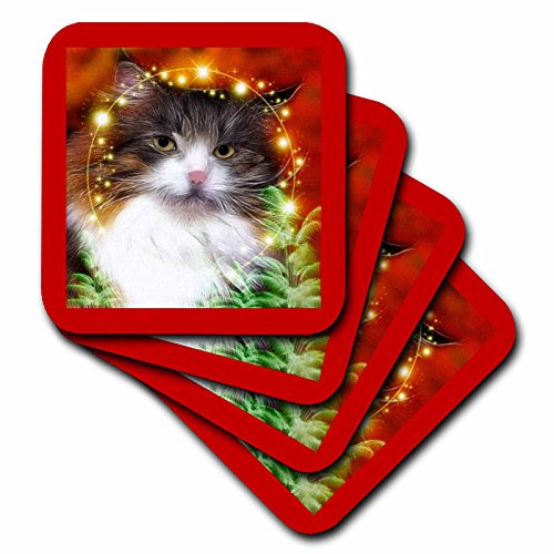 0478018508014 - 3DROSE CST_18508_1 DOMESTIC NORWEGIAN FOREST CAT SOFT COASTERS, SET OF 4