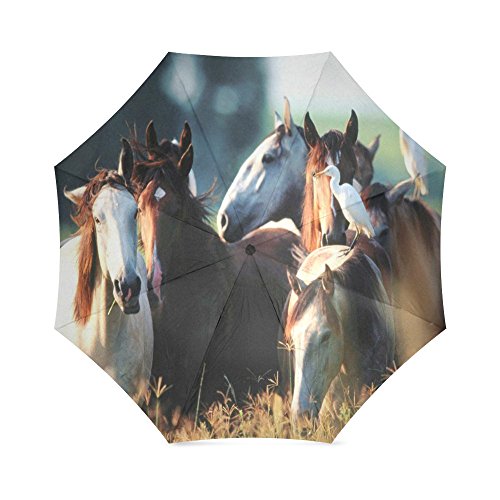 4789811344560 - NEW ARRIVAL HORSES LOVING DESIGN FASHION PORTABLE FOLDABLE UMBRELLA GIFTS FOR WOMEN MINI PARASOL
