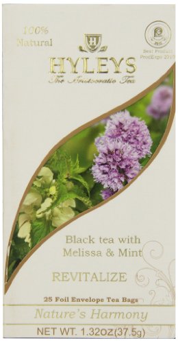 4791045006961 - HYLEYS TEA NATURE'S HARMONY BLACK TEA BAGS WITH MELISSA & MINT IN FOIL ENVELOPES, 1.32-OUNCE PACKAGES (PACK OF 12)