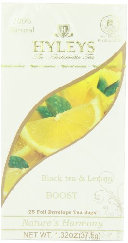 4791045007036 - HYLEYS TEA NATURE'S HARMONY BLACK TEA BAGS WITH LEMON IN FOIL ENVELOPES, 1.32-OUNCE PACKAGES (PACK OF 12)