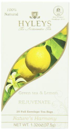 4791045007050 - HYLEYS TEA NATURE'S HARMONY GREEN TEA BAGS WITH LEMON IN FOIL ENVELOPES, 1.32-OUNCE PACKAGES (PACK OF 12)