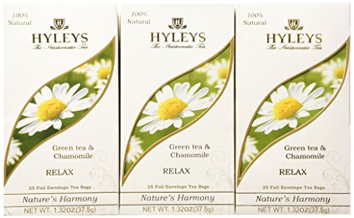 4791045007098 - HYLEYS TEA NATURE'S HARMONY GREEN TEA BAGS WITH CHAMOMILE IN FOIL ENVELOPES, 1.32-OUNCE PACKAGES (PACK OF 12)