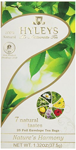 4791045007104 - HYLEYS TEA NATURE'S HARMONY TEA BAGS WITH 7 NATURAL TASTES IN FOIL ENVELOPES, 1.32-OUNCE PACKAGES (PACK OF 12)