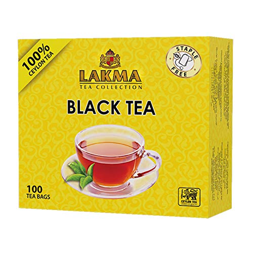 4791045017707 - LAKMA CEYLON PREMIUM QUALITY BLACK TEA - 100 TEA BAGS (GMO FREE, GLUTEN FREE, DAIRY FREE, SUGAR FREE AND 100% NATURAL)