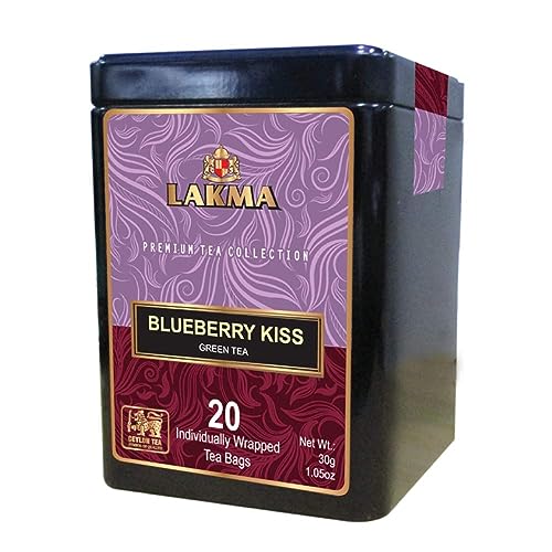 4791045017899 - LAKMA GREEN TEA WITH BLUEBERRY & ACAI BERRY - 20 TEA BAGS - PREMIUM COLLECTION IN METAL GIFT TIN