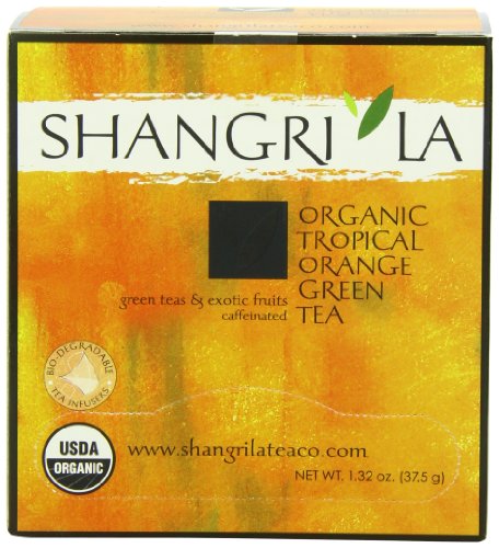 4791052600053 - SHANGRI LA TEA COMPANY ORGANIC TEA SACHET, TROPICAL ORANGE GREEN, 15 COUNT
