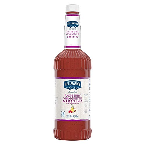 0048001007956 - HELLMANN’S CLASSICS RASPBERRY VINAIGRETTE SALAD DRESSING SALAD BAR BOTTLES GLUTEN FREE, NO ARTIFICIAL FLAVORS OR HIGH FRUCTOSE CORN SYRUP, COLORS FROM NATURAL SOURCES, 32 OZ, PACK OF 6