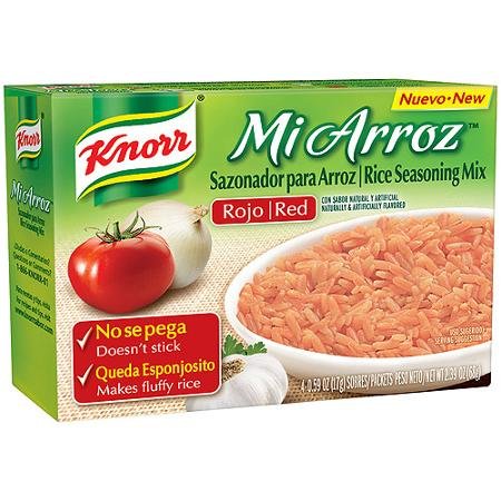 0048001263185 - KNORR RED RICE SEASONG MIX MI ARROZ - 1 BOX OF 4 - 0.59 OUNCE PACKETS