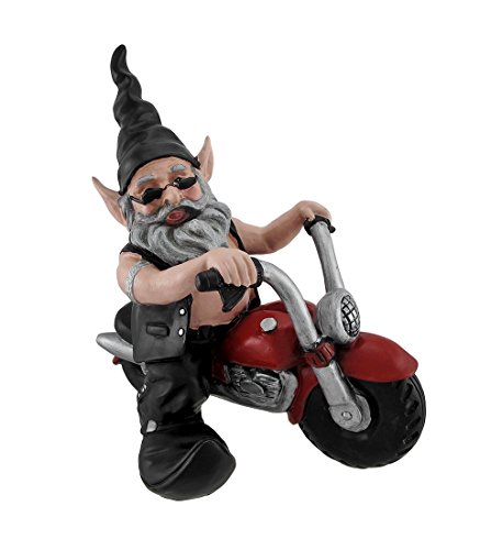0480144801457 - BILLY THE BIKER GNOME ON RED MOTORCYCLE