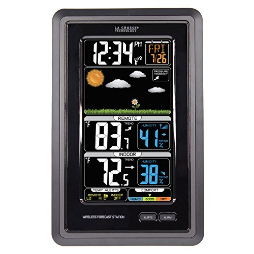 4804309211008 - LA CROSSE TECHNOLOGY S88907 VERTICAL WIRELESS COLOR FORECAST STATION WITH TEMPERATURE ALERTS