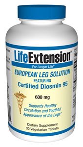 0048107001049 - LIFE EXTENSION - EUROPEAN LEG SOLUTION FEATURING CERTIFIED DIOSMIN 95 600 MG, 30 VEGETARIAN TABLETS