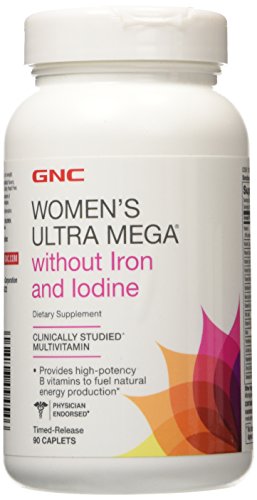 0048107094546 - GNC WOMEN'S ULTRA MEGA WITHOUT IRON AND IODINE MULTIVITAMIN, TIMED RELEASE CAPLETS, 90 EA