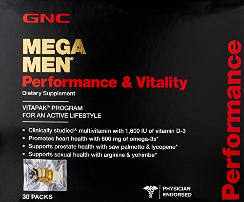 0048107135348 - GNC MEGA MEN PERFORMANCE & VITALITY VITAPAK PROGRAM, 30 EA