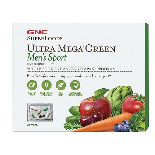 0048107158200 - GNC SUPERFOODS ULTRA MEGA GREEN MEN'S SPORT VITAPAK 30 PKS