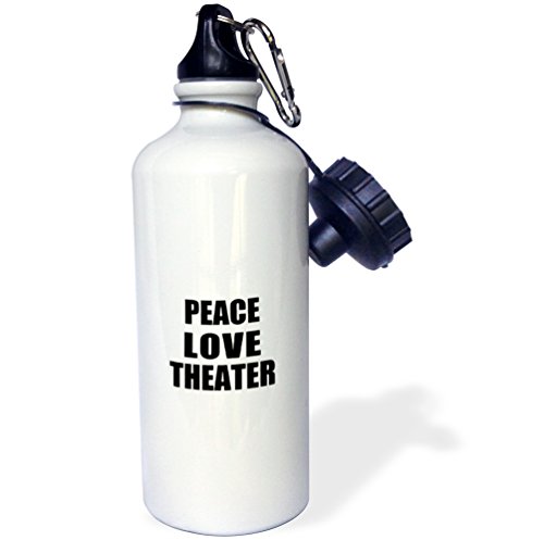 0481184917016 - INSPIRATIONZSTORE HAPPINESS IS - PEACE LOVE AND THEATER - THINGS THAT MAKE ME HAPPY - THEATER BUFF GIFT - 21 OZ SPORTS WATER BOTTLE (WB_184917_1)