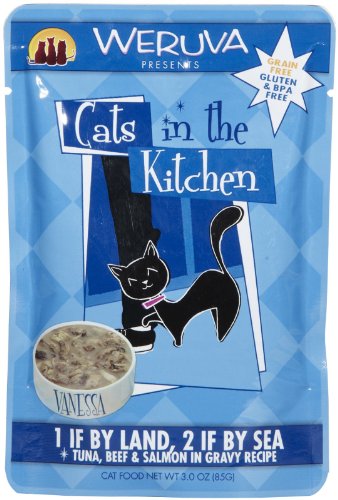 0481408705207 - CATS IN THE KITCHEN CAT FOOD, 1 IF BY LAND, 2 IF BY SEA, 3-OUNCE POUCHES (PACK OF 8)