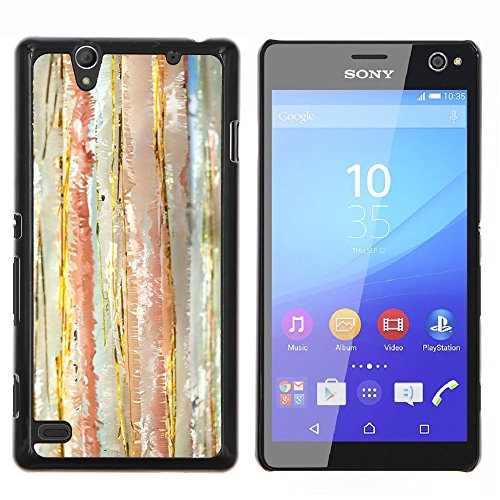 4819441673294 - STUSS CASE / HARD PROTECTIVE CASE COVER - WATERCOLOR PASTEL LINES TONE VERTICAL - SONY XPERIA C4